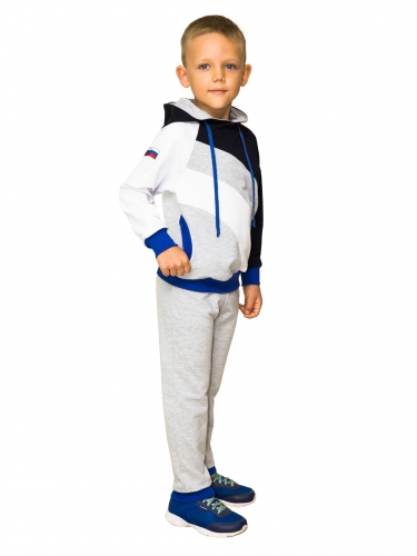 Спортивный костюм (куртка + брюки) Арт. Олимпик 4207 серый, т.синий фото 2