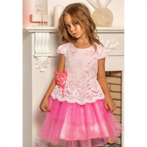 Красивое нарядное платье Арт. Праздник 19-171-1 розовый фото 3