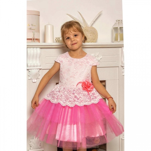 Красивое нарядное платье Арт. Праздник 19-171-1 розовый фото 2