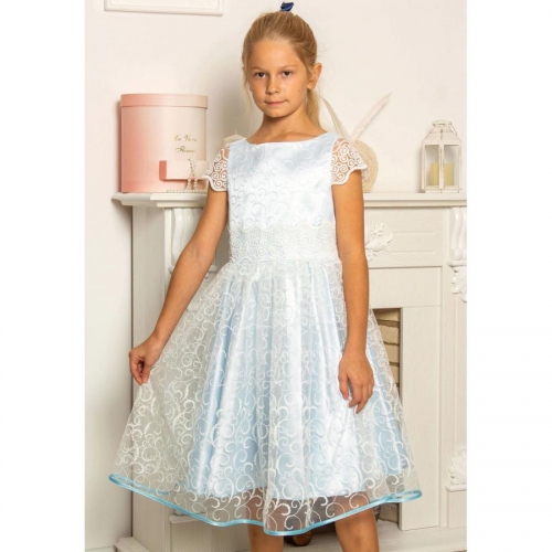Красивое нарядное платье Арт. Праздник 19-177-3 голубой