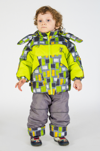 Комплект (куртка + полукомбинезон) зим Арт. Полярик 00201-7 кубики; серый