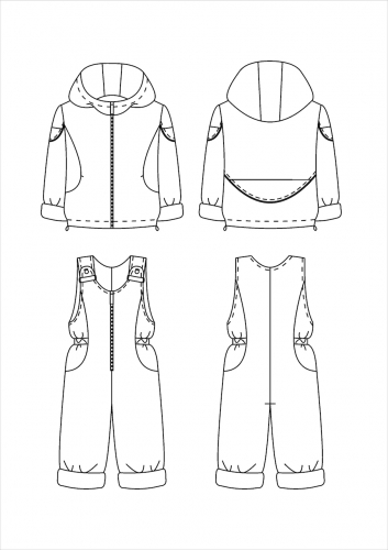 Комплект (куртка + полукомбинезон) Арт. Зайчонок  0967 бежевый; коричневый; т.синий фото 4