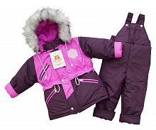 Комплект (куртка + комбинезон) зим. Арт. Аляска 3022-6 баклажан; пион