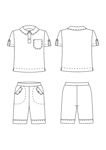 Комплект (футболка + бриджи) Арт. Мотылек 0053-3 серый, т.синий фото 5