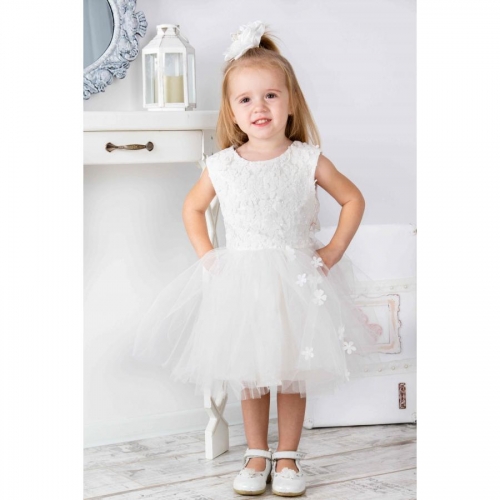 Маленькое платье для маленьких принцесс Арт. Праздник 18-152-1 молочный