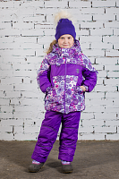 Комплект (куртка + полукомбинезон) зим Арт. Полярик 00201-19 цветочная поляна; фуксия