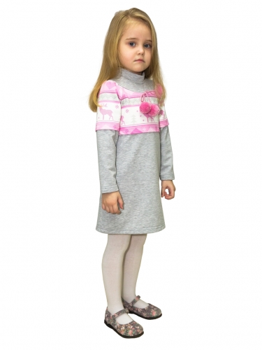 Платье Арт. Маруся 4214 розовый, серый фото 2