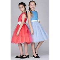 Праздничное платье для девочки Арт. Праздник 17-139-2 голубой
