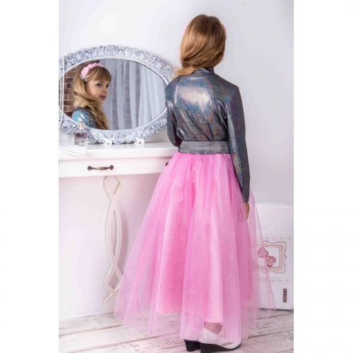 Длинная фатиновая юбка Арт. Праздник 18-158-1 розовый фото 2