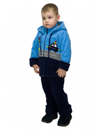 Комплект (куртка + полукомбинезон) Арт. Зайчонок 1025 голубой; т.синий фото 3
