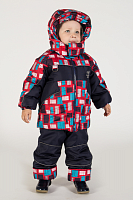 Комплект (куртка + полукомбинезон) зим Арт. Полярик 00201-5 кубики; красный; синий