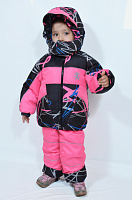 Комплект (куртка + полукомбинезон) зим Арт. Полярик 00201-20 черный серпантин; пинк
