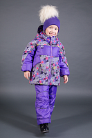Комплект (куртка + полукомбинезон) зим Арт. Полярик 00201-17 цветочная поляна; сирень